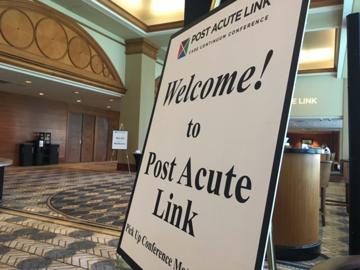Sign that says Welcome to Post Acute Link